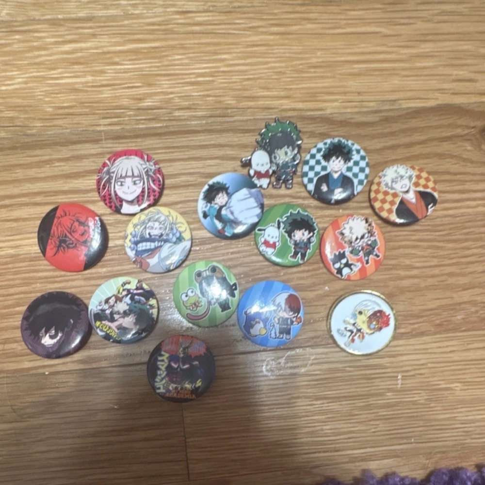 my hero academia button pin and enamel pin lot of 14 anime bnha mha bundle
